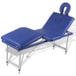 Mesa camilla de masaje de aluminio plegable de cuatro cuerpos azúles Mesa camilla de masaje de aluminio plegable de cuatro cuerpos azúles
