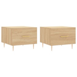 vidaXL Mesas de centro 2 uds madera ingeniería roble Sonoma 50x50x40cm