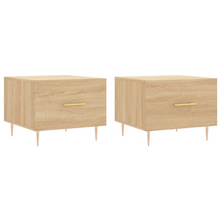 vidaXL Mesas de centro 2 uds madera ingeniería roble Sonoma 50x50x40cm