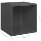 vidaXL Muebles TV 4 uds madera contrachapada gris brillo 37x35x37 cm vidaXL Muebles TV 4 uds madera contrachapada gris brillo 37x35x37 cm