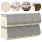 vidaXL Cajas de almacenaje apilables con tapas 8 uds tela gris y crema vidaXL Cajas de almacenaje apilables con tapas 8 uds tela gris y crema