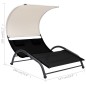 vidaXL Tumbona doble con toldo textilene negro vidaXL Tumbona doble con toldo textilene negro