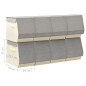 vidaXL Cajas de almacenaje apilables con tapas 8 uds tela gris y crema vidaXL Cajas de almacenaje apilables con tapas 8 uds tela gris y crema