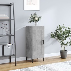 vidaXL Aparador de madera contrachapada gris hormigón 34,5x34x90 cm