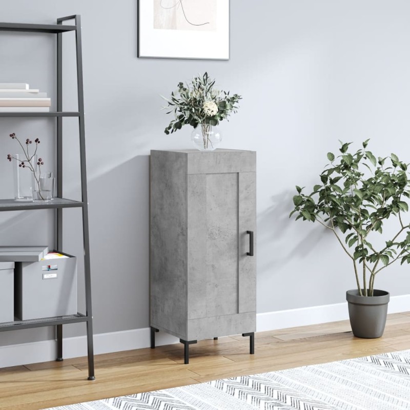 vidaXL Aparador de madera contrachapada gris hormigón 34,5x34x90 cm vidaXL Aparador de madera contrachapada gris hormigón 34,5x34x90 cm
