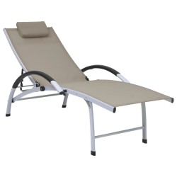 vidaXL Tumbona de aluminio textilene gris taupe