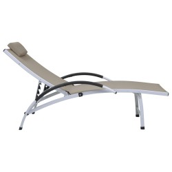 vidaXL Tumbona de aluminio textilene gris taupe