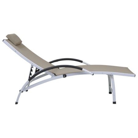 vidaXL Tumbona de aluminio textilene gris taupe