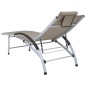 vidaXL Tumbona de aluminio textilene gris taupe vidaXL Tumbona de aluminio textilene gris taupe