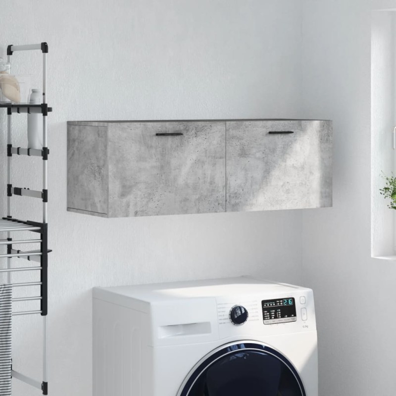 vidaXL Armario de pared madera ingeniería gris hormigón 100x36,5x35 cm vidaXL Armario de pared madera ingeniería gris hormigón 100x36,5x35 cm