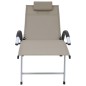 vidaXL Tumbona de aluminio textilene gris taupe vidaXL Tumbona de aluminio textilene gris taupe
