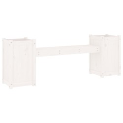 vidaXL Banco con jardineras madera maciza de pino blanco 180x36x63 cm