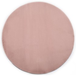 vidaXL Alfombra de pelo sintético de conejo rosa envejecido 80 cm