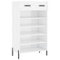 vidaXL Mueble zapatero madera contrachapada blanco brillo 60x35x105 cm vidaXL Mueble zapatero madera contrachapada blanco brillo 60x35x105 cm