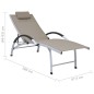 vidaXL Tumbona de aluminio textilene gris taupe vidaXL Tumbona de aluminio textilene gris taupe