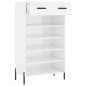 vidaXL Mueble zapatero madera contrachapada blanco brillo 60x35x105 cm vidaXL Mueble zapatero madera contrachapada blanco brillo 60x35x105 cm