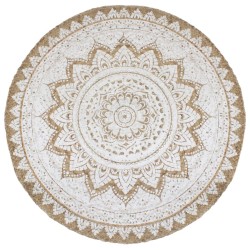 vidaXL Alfombra redonda yute trenzado estampado 240 cm