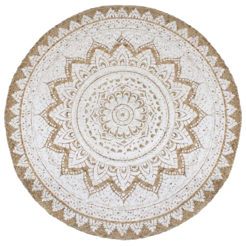vidaXL Alfombra redonda yute trenzado estampado 240 cm