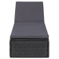 vidaXL Tumbona de ratán sintético negra y gris oscuro vidaXL Tumbona de ratán sintético negra y gris oscuro