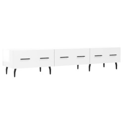 vidaXL Mueble de TV madera de ingeniería blanco brillo 150x36x30 cm