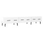 vidaXL Mueble de TV madera de ingeniería blanco brillo 150x36x30 cm vidaXL Mueble de TV madera de ingeniería blanco brillo 150x36x30 cm
