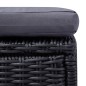 vidaXL Tumbona de ratán sintético negra y gris oscuro vidaXL Tumbona de ratán sintético negra y gris oscuro