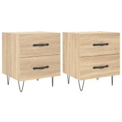 vidaXL Mesita noche 2 uds madera ingeniería roble Sonoma 40x35x47,5 cm