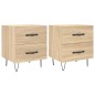 vidaXL Mesita noche 2 uds madera ingeniería roble Sonoma 40x35x47,5 cm vidaXL Mesita noche 2 uds madera ingeniería roble Sonoma 40x35x47,5 cm