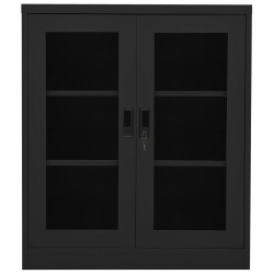 vidaXL Armario de oficina de acero gris antracita 90x40x105 cm