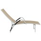 vidaXL Tumbona de textilene y aluminio crema vidaXL Tumbona de textilene y aluminio crema