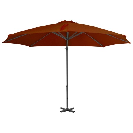 vidaXL Sombrilla voladiza con palo de aluminio terracota 300 cm