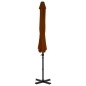 vidaXL Sombrilla voladiza con palo de aluminio terracota 300 cm