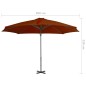 vidaXL Sombrilla voladiza con palo de aluminio terracota 300 cm