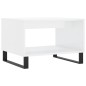 vidaXL Mesa de centro madera de ingeniería blanco brillo 60x50x40 cm