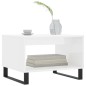 vidaXL Mesa de centro madera de ingeniería blanco brillo 60x50x40 cm