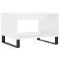 vidaXL Mesa de centro madera de ingeniería blanco brillo 60x50x40 cm