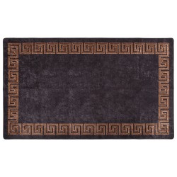 vidaXL Alfombra lavable antideslizante negro y dorado 190x300 cm