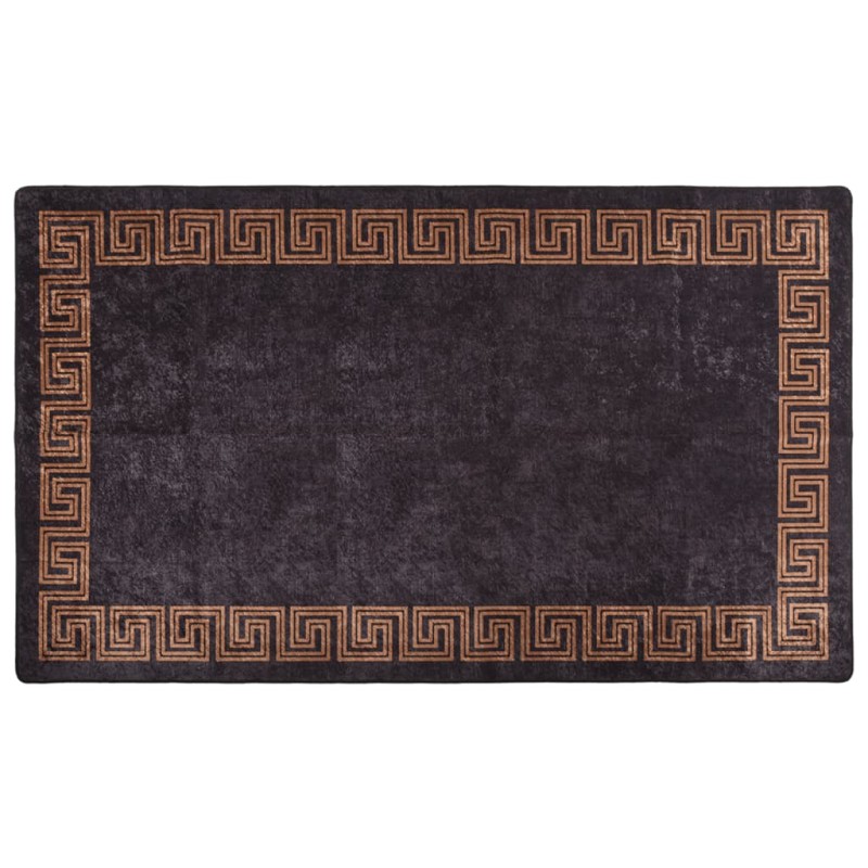 vidaXL Alfombra lavable antideslizante negro y dorado 190x300 cm vidaXL Alfombra lavable antideslizante negro y dorado 190x300 cm