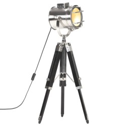 vidaXL Lámpara con trípode de suelo madera maciza mango negro 69 cm        