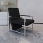 vidaXL Sillón con patas cromadas y cuero artificial negro vidaXL Sillón con patas cromadas y cuero artificial negro