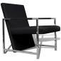 vidaXL Sillón con patas cromadas y cuero artificial negro vidaXL Sillón con patas cromadas y cuero artificial negro