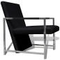 vidaXL Sillón con patas cromadas y cuero artificial negro vidaXL Sillón con patas cromadas y cuero artificial negro