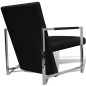 vidaXL Sillón con patas cromadas y cuero artificial negro vidaXL Sillón con patas cromadas y cuero artificial negro