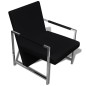 vidaXL Sillón con patas cromadas y cuero artificial negro vidaXL Sillón con patas cromadas y cuero artificial negro