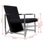 vidaXL Sillón con patas cromadas y cuero artificial negro vidaXL Sillón con patas cromadas y cuero artificial negro