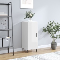 vidaXL Aparador de madera contrachapada blanco brillante 34,5x34x90 cm