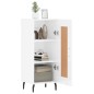 vidaXL Aparador de madera contrachapada blanco brillante 34,5x34x90 cm vidaXL Aparador de madera contrachapada blanco brillante 34,5x34x90 cm