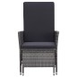 vidaXL Sillón reclinable de jardín con cojines ratán sintético gris vidaXL Sillón reclinable de jardín con cojines ratán sintético gris