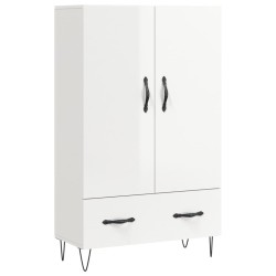 vidaXL Aparador alto madera de ingeniería blanco brillo 69,5x31x115 cm
