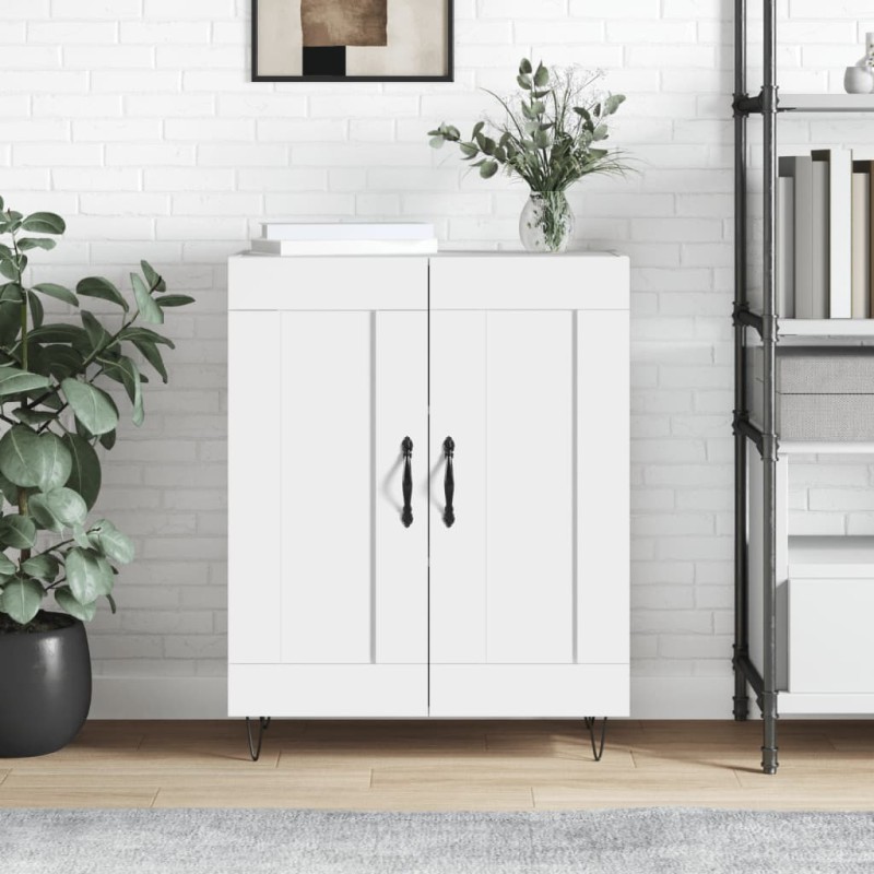 vidaXL Aparador de madera contrachapada blanco brillante 69,5x34x90 cm vidaXL Aparador de madera contrachapada blanco brillante 69,5x34x90 cm